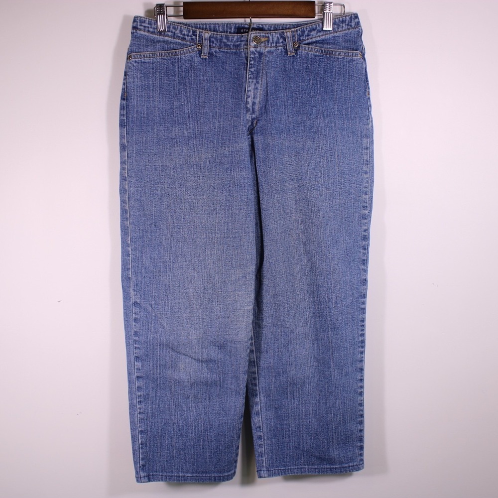 Crazy Horse Liz Claiborne Jeans Womens 10R Petite Blue Straight‎ Stretch Denim